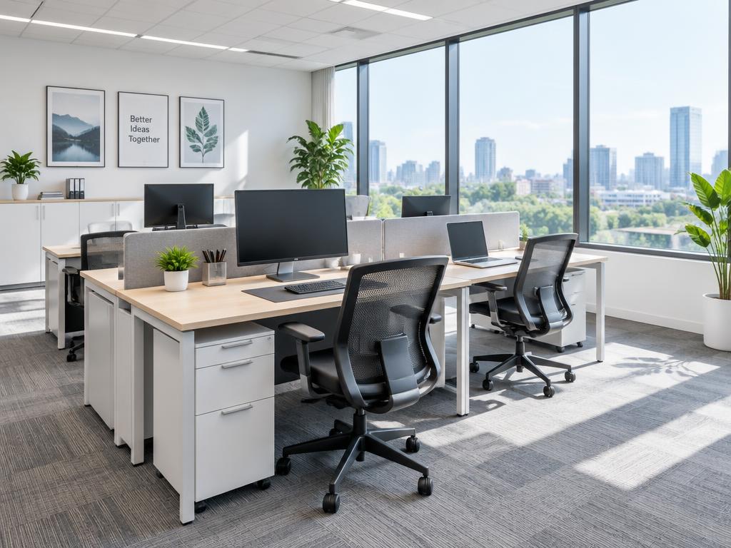 Clean office workspace after office housekeeping